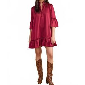 NEW DOUBLE A chelsea dress in beet red